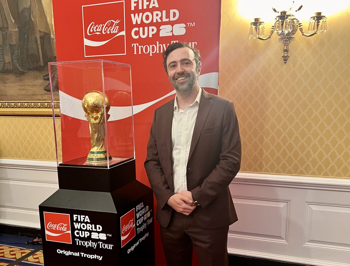 With the FIFA World Cup trophy